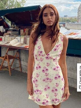 Princess Polly Floral Nellie Mini Dress Yellow A-Line Tie Back Size 6